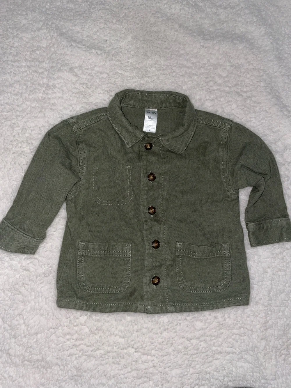 Carter's Olive Green Button Down Shacket